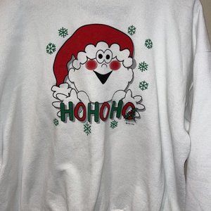 Vintage 90s Christmas Holiday “Ho Ho Ho” Fruit of the Loom Sweatshirt Adult XL